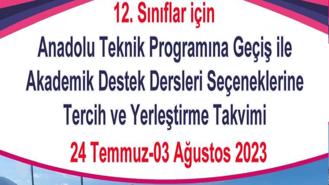 Anadolu Meslek Programından Anadolu Teknik Programına Geçiş İşlemleri